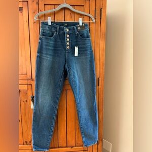 Express Dark Blue Mid Rise Jeans